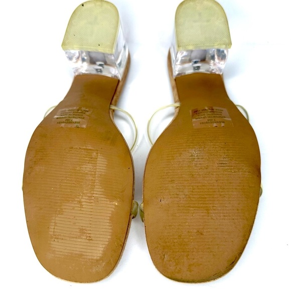 Steve Madden Tan and Clear Block Heels Size 7.5 - Picture 6 of 7